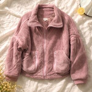 POL Women's Blush Teddy Jacket. Thick and warm